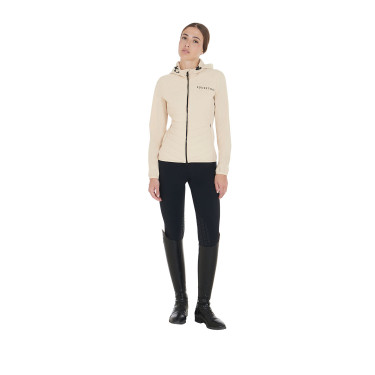 Damen-Daunenjacke aus technischem Materialmix Equestro Beige