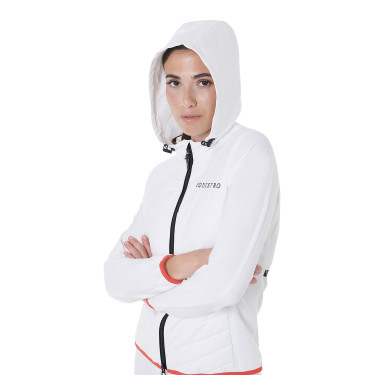 Damen-Daunenjacke aus technischem Materialmix Equestro Weiß Weiß
