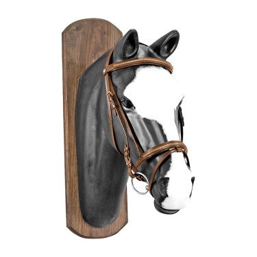 Derby-Trense mit goldenem Nagel und Gummizügeln Cognac Braun