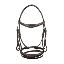 Weiches genähtes Ledergebiss Equestro Dunkelbraun Weiches genähtes Ledergebiss Equestro Dunkelbraun