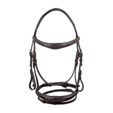 Weiches genähtes Ledergebiss Equestro Dunkelbraun Weiches genähtes Ledergebiss Equestro Dunkelbraun