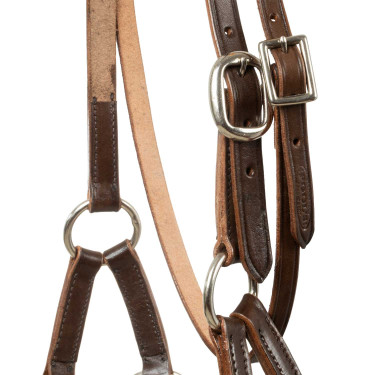 Gebisslose Trense mit verziertem Genickstück und bunten Perlen Pool's Dunkelbraun