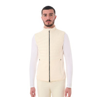 Herrenweste Equestro Slim Fit aus technischem Gewebe Antikweiß Beige Herrenweste Equestro Slim Fit aus technischem Gewebe Antikweiß Beige