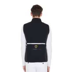 Herrenweste Equestro Slim Fit aus technischem Gewebe Schwarz