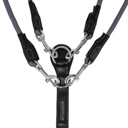 Kinnriemen aus Kalbsleder und Nylon Acavallo Schwarz