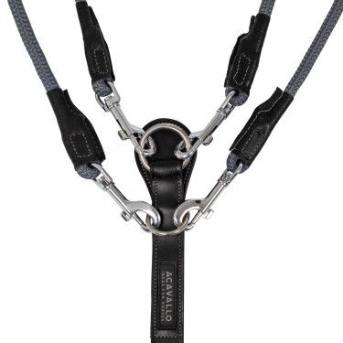 Kinnriemen aus Kalbsleder und Nylon Acavallo Schwarz