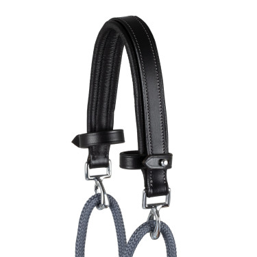 Kinnriemen aus Kalbsleder und Nylon Acavallo Schwarz