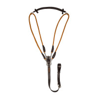 Kinnriemen aus Kalbsleder und Nylon Acavallo Dunkelbraun