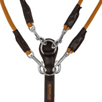Kinnriemen aus Kalbsleder und Nylon Acavallo Dunkelbraun