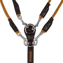 Kinnriemen aus Kalbsleder und Nylon Acavallo Dunkelbraun