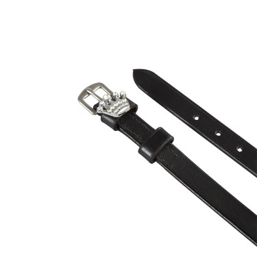 Leder-Spornriemen mit Strassverzierungen Equestro Krone Leder-Spornriemen mit Strassverzierungen Equestro Krone