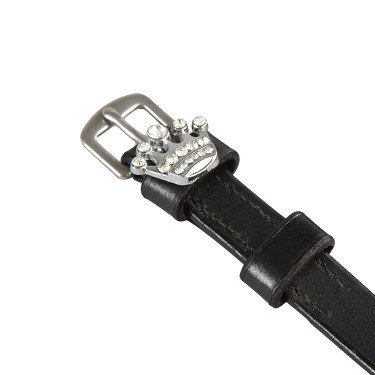 Leder-Spornriemen mit Strassverzierungen Equestro Krone Leder-Spornriemen mit Strassverzierungen Equestro Krone