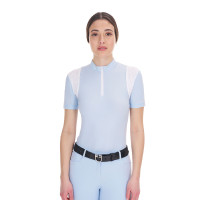 Trainingspolo für Damen, Slim Fit, mit Mesh-Einsätzen Equestro Himmelblau
