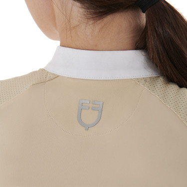Damen-Wettkampfpoloshirt mit schmaler Passform und kontrastierenden Einsätzen auf den Schultern Equestro Damen-Wettkampfpoloshirt mit schmaler Passform und kontrastierenden Einsätzen auf den Schultern Equestro