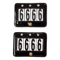 Wettbewerbsnummernhalter mit 4 Ziffern 12x8 cm Equestro mit Strass Schwarz