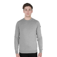 Rundhals-Pullover Equestro Herren aus Merinowolle Grau