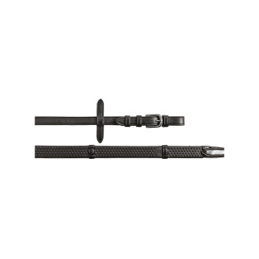 Zügel für englische Kandare mit Nickelschnallen Equestro Schwarz