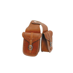 Lakota Vordertasche aus Leder für Sattel mit Randprägung Lakota Vordertasche aus Leder für Sattel mit Randprägung