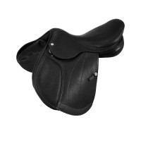 Spring-Sattel Firenze Holzbäume Doppel-Leder Acavallo Schwarz