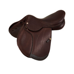 Spring-Sattel Firenze Holzbäume Doppel-Leder Acavallo Dunkelbraun