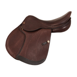 Spring-Sattel Firenze Holzbäume Doppel-Leder Acavallo Dunkelbraun