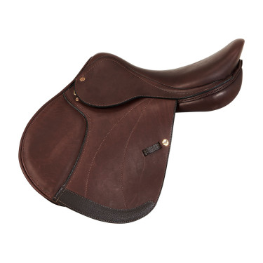Spring-Sattel Firenze Holzbäume Doppel-Leder Acavallo Dunkelbraun