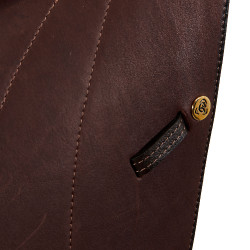 Spring-Sattel Firenze Holzbäume Doppel-Leder Acavallo Dunkelbraun