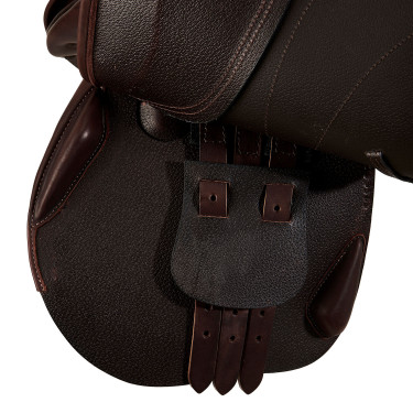 Spring-Sattel Firenze Holzbäume Doppel-Leder Acavallo Dunkelbraun