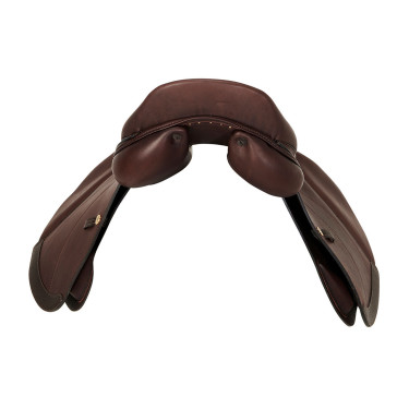 Spring-Sattel Firenze Holzbäume Doppel-Leder Acavallo Dunkelbraun