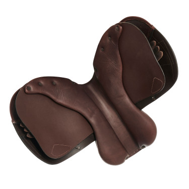 Spring-Sattel Firenze Holzbäume Doppel-Leder Acavallo Dunkelbraun