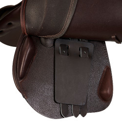 Spring-Sattel Roma mit Holzbaum aus gehämmertem Leder Acavallo Dunkelbraun