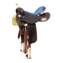 Selle Pool's 5020 mit Rohledersitz in blauer Farbe für Barrel. Selle Pool's 5020 mit Rohledersitz in blauer Farbe für Barrel.