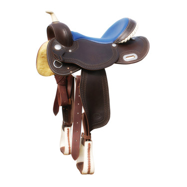 Selle Pool's 5020 mit Rohledersitz in blauer Farbe für Barrel. Selle Pool's 5020 mit Rohledersitz in blauer Farbe für Barrel.