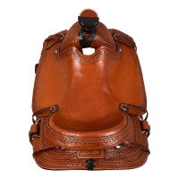 Western-Sattel Wade mit Korbprägung McBryan Kastanie Braun Western-Sattel Wade mit Korbprägung McBryan Kastanie Braun