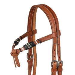 Set de bosal bicolore avec rênes en crin de cheval Pool's