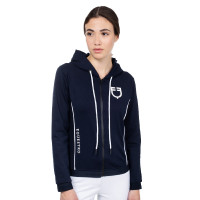 Damen-Sweatshirt mit Frontreißverschluss aus Interlock Equestro Himmelblau Damen-Sweatshirt mit Frontreißverschluss aus Interlock Equestro Himmelblau