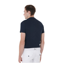 Herren-T-Shirt aus Baumwolle Equestro, Slim Fit, mit Jump-Print Marine Marineblau