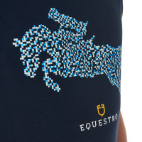 Herren-T-Shirt aus Baumwolle Equestro, Slim Fit, mit Jump-Print Marine Marineblau Herren-T-Shirt aus Baumwolle Equestro, Slim Fit, mit Jump-Print Marine Marineblau