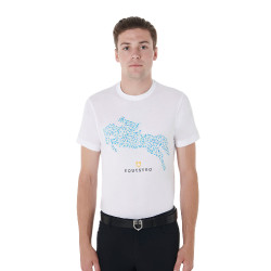 T-Shirt aus Baumwolle Equestro für Herren, Slim Fit, mit Jump-Print