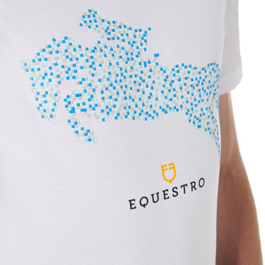 T-Shirt aus Baumwolle Equestro für Herren, Slim Fit, mit Jump-Print T-Shirt aus Baumwolle Equestro für Herren, Slim Fit, mit Jump-Print