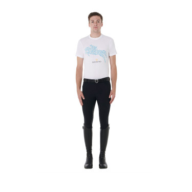 T-Shirt aus Baumwolle Equestro für Herren, Slim Fit, mit Jump-Print T-Shirt aus Baumwolle Equestro für Herren, Slim Fit, mit Jump-Print