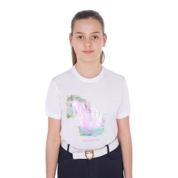 Mädchen-T-Shirt mit Pferdedruck in Interferenz Equestro