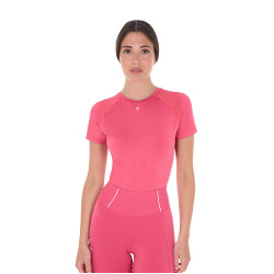 Damen-Trainings-Funktionsshirt Slim Fit Equestro Geißblatt Rosa