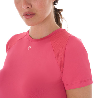 Damen-Trainings-Funktionsshirt Slim Fit Equestro Geißblatt Rosa