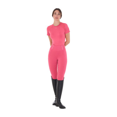 Damen-Trainings-Funktionsshirt Slim Fit Equestro Geißblatt Rosa