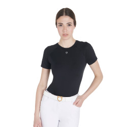 Damen-Trainings-Funktionsshirt Slim Fit Equestro Schwarz