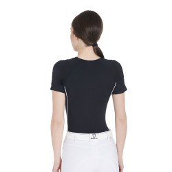 Damen-Trainings-Funktionsshirt Slim Fit Equestro Schwarz