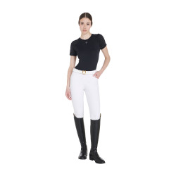Damen-Trainings-Funktionsshirt Slim Fit Equestro Schwarz