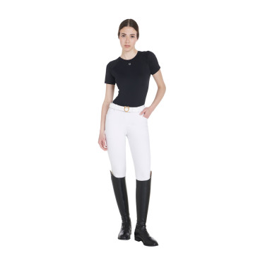 Damen-Trainings-Funktionsshirt Slim Fit Equestro Schwarz