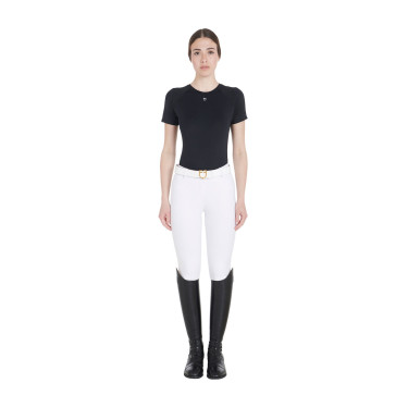 Damen-Trainings-Funktionsshirt Slim Fit Equestro Schwarz